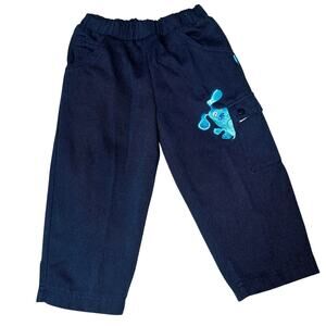 Vintage Blue's Clues embroidered navy blue cargo pull on toddler pants size 3T